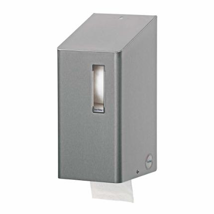 1124-Toilet roll holder for 2 standard rolls, stainless steel